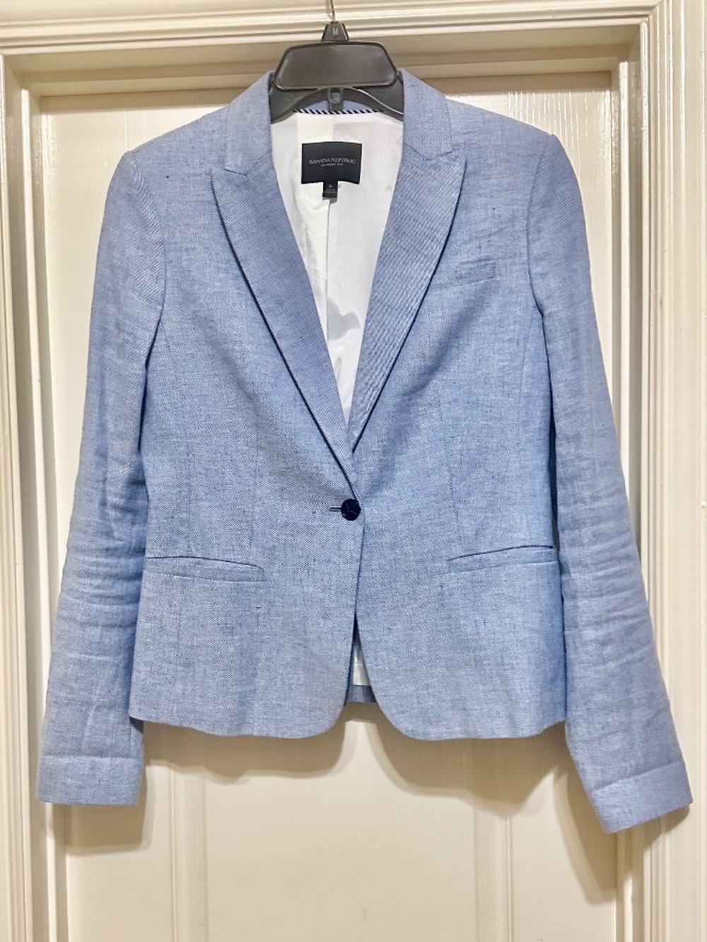Banana Republic Linen Blazer light blue Classic Fit 6